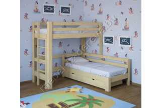 фото Домовенок кровать двухъярусная детская Мебель из массива
