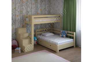 фото Домовенок-Макси кровать двухъярусная детская Мебель из массива