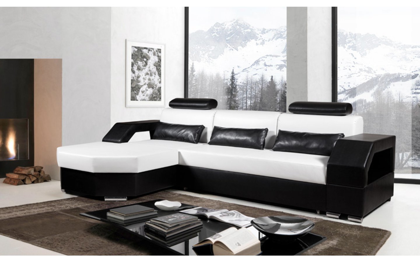 черно белый диван кровать